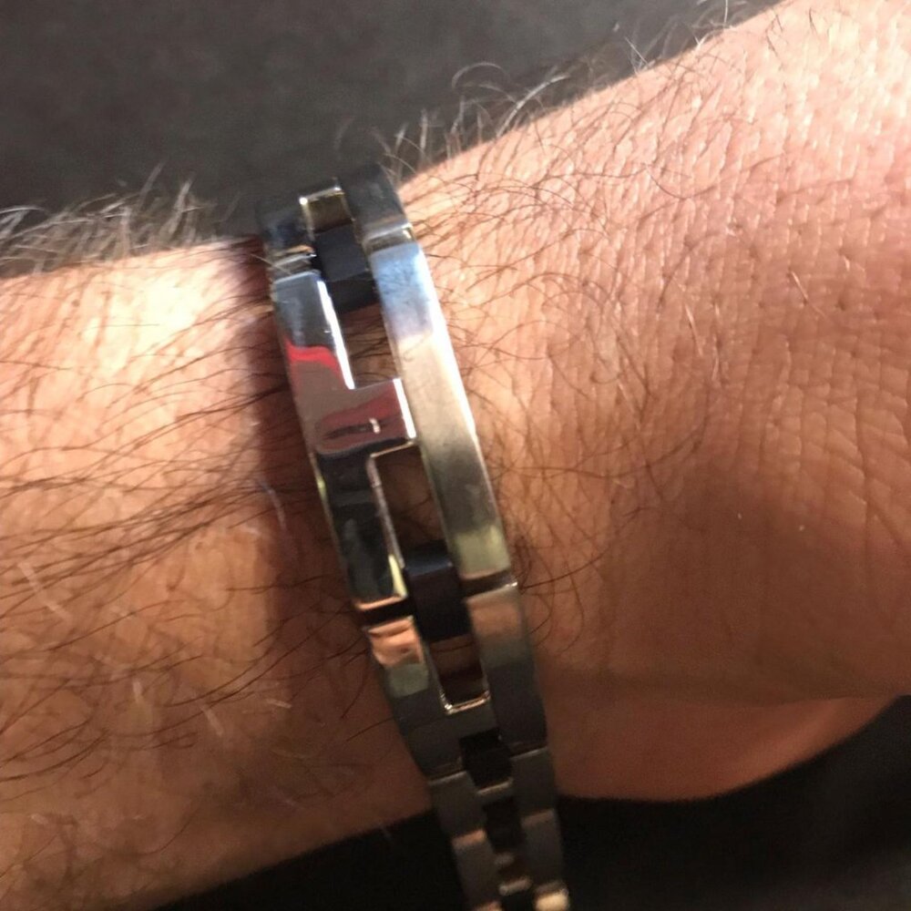 Esquire Fine Men’s Bracelet – 18K Gold, Titanium, Stainless Steel & Diamond Acce